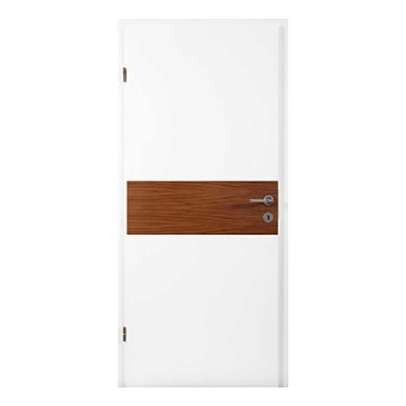 bela notranja vrata z dodatkom barvnega furnirja